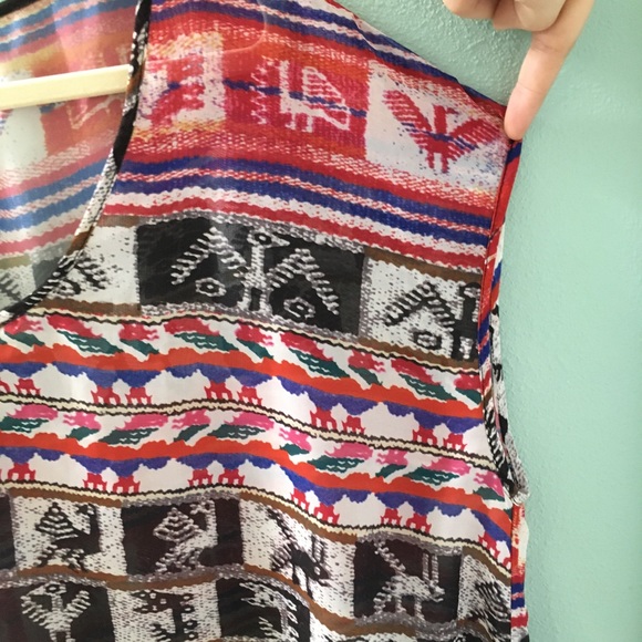 Show Me Your MuMu Tribal Print Draped Blouse - Picture 5 of 7